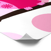 ピンクカスタムフクロウ赤ちゃんシャワーサイン ポスター (角)