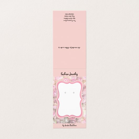 ピンクカスタムフローラプラーク10倍イヤリングカード 名刺 (外部フラット)