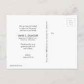 ピンクカスタムベビー誕生のお知らせ ポストカード (裏面)