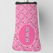 ピンクカスタムモノグラムゴルフパターヘッドカバー ゴルフヘッドカバー (回転90)