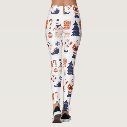 ピンクカスタムレッドブルーレギンスのクリスマスブランド レギンス (裏面)