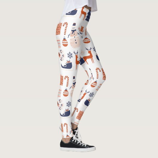 ピンクカスタムレッドブルーレギンスのクリスマスブランド レギンス (右)