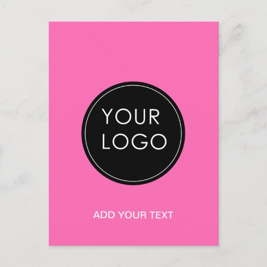 ピンクカスタムロゴ事業会社 ポストカード (正面)