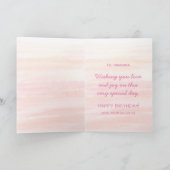 ピンクカスタム写真ハッピーバースデー案内 カード (内部)