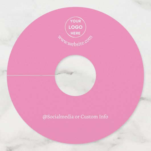 ピンクカスタム文字ミニマルモダンリストビジネス ワイングラスタグ (正面)