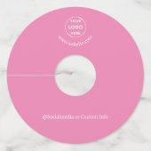 ピンクカスタム文字ミニマルモダンリストビジネス ワイングラスタグ (裏面)