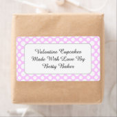 ピンクカスタム水玉模様ラベルのベーキング白 ラベル (インサイチュ)