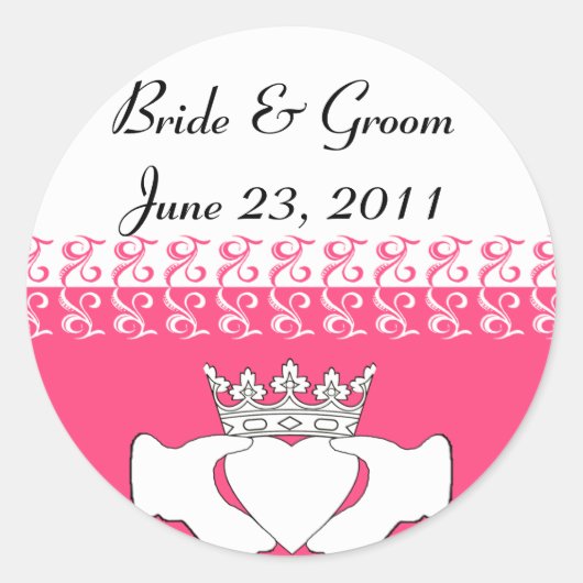 ピンクカスタム色のカラス ラウンドシール (正面)