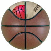 ピンクカスタム色のチーム名番号ウッドフロア バスケットボール (右)