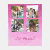 ピンクカスタム色の写真 フリースブランケット (正面)