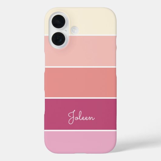 ピンクカスタム色の夏の色のブストライプロック Case-Mate iPhoneケース (裏面)