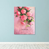 ピンクカスタム色の色合いの夢 キャンバスプリント (インサイチュ (ウッドフロア))