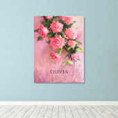 ピンクカスタム色の色合いの夢 キャンバスプリント (インサイチュ (ウッドフロア))