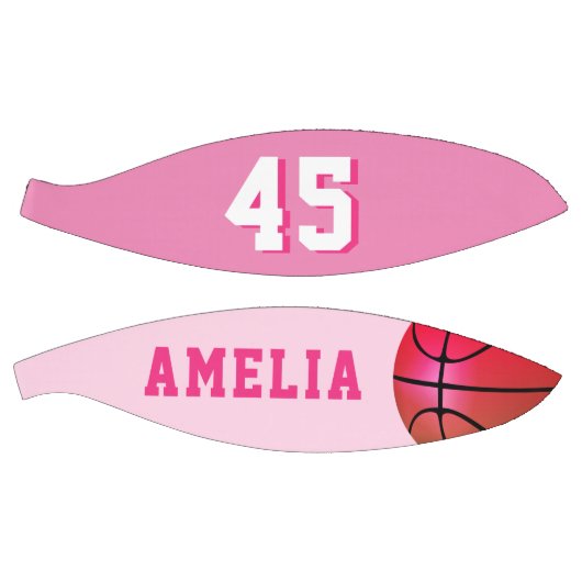 ピンクカスタム色バスケットボール女子プレーヤーの名前番号 バスケットボール (パネル)