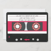 ピンクカセットテープレトロ80s誕生日パーティーInvita 招待状 (裏面)