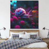 ピンクカタツムリ， AI Art, Canvas Print キャンバスプリント (インサイチュ (寝室))