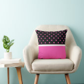 ピンクカッコいいとブラック、水玉模様。名前の追加 クッション (椅子)