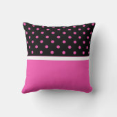 ピンクカッコいいとブラック、水玉模様。名前の追加 クッション (裏面)