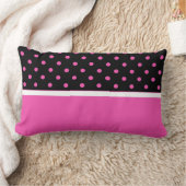 ピンクカッコいいとブラック、水玉模様。名前の追加 ランバークッション (ブランケット)