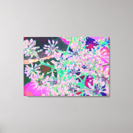ピンクカッコいいとライムグリーンの抽象芸術レトロ自然 キャンバスプリント