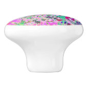 ピンクカッコいいとライムグリーンの抽象芸術レトロ自然 セラミックノブ (側面)