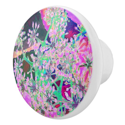 ピンクカッコいいとライムグリーンの抽象芸術レトロ自然 セラミックノブ (右)