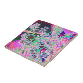 ピンクカッコいいとライムグリーンの抽象芸術レトロ自然 タイル (側面)