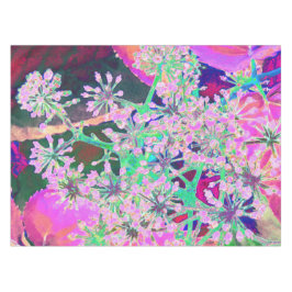 ピンクカッコいいとライムグリーンの抽象芸術レトロ自然 テーブルクロス