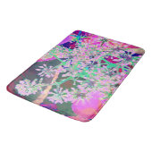 ピンクカッコいいとライムグリーンの抽象芸術レトロ自然 バスマット (アングル)