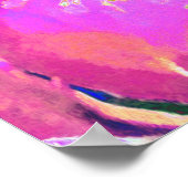 ピンクカッコいいとライムグリーンの抽象芸術レトロ自然 ポスター (角)