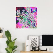 ピンクカッコいいとライムグリーンの抽象芸術レトロ自然 ポスター (ホームオフィス)