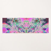 ピンクカッコいいとライムグリーンの抽象芸術レトロ自然 ヨガマット (正面(横))