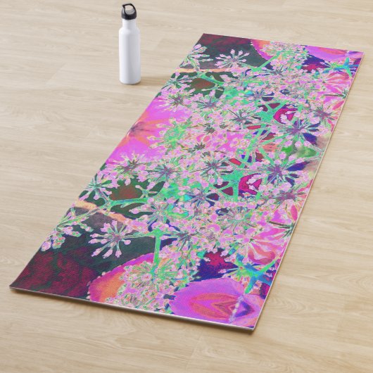 ピンクカッコいいとライムグリーンの抽象芸術レトロ自然 ヨガマット (インサイチュ)
