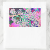 ピンクカッコいいとライムグリーンの抽象芸術レトロ自然 長方形シール (バッグ)