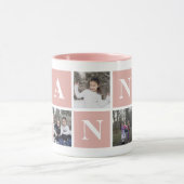 ピンクカッコいいと白の写真コラージュNanna Mag マグカップ (中央)