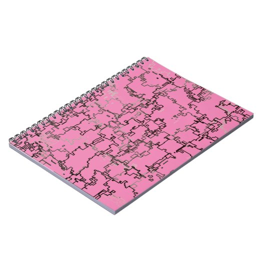 ピンクカッコいいに白黒のパターン ノートブック (左側)