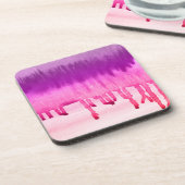 ピンクカッコいいのバイオレットの水の色グラデーション コースター (左側)