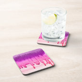 ピンクカッコいいのバイオレットの水の色グラデーション コースター (右側)