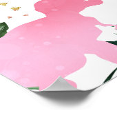 ピンクカッコいいの女の子の恐竜の誕生日へようこそTレックス ポスター (角)