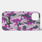 ピンクカッコいいガーリー迷彩柄迷彩名パーソナライズされた Case-Mate iPhoneケース (裏面 (横))