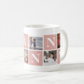 ピンクカッコいいフォトコラージュおばあちゃんマグカップ コーヒーマグカップ (正面右)