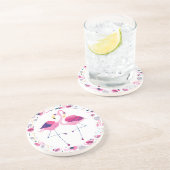 ピンクカッコいいフラミンゴイラストレーション コースター (側面)