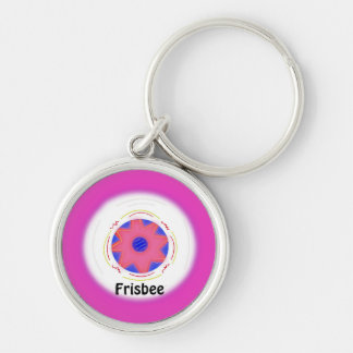 ピンクカッコいいフリスビーデザイン キーホルダー
