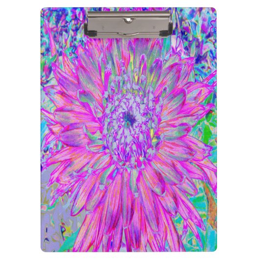 ピンクカッコいいブルーとパープルダアートリア開花 クリップボード (正面)