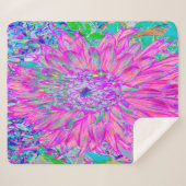 ピンクカッコいいブルーとパープルダアートリア開花 シェルパブランケット (正面(横))
