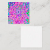 ピンクカッコいいブルーとパープルダアートリア開花 スクエア名刺 (正面/裏面)