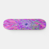 ピンクカッコいいブルーとパープルダアートリア開花 スケートボード (横)