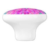 ピンクカッコいいブルーとパープルダアートリア開花 セラミックノブ (側面)