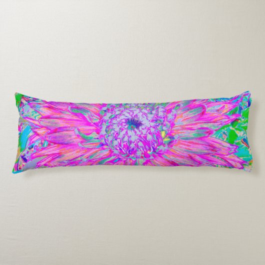 ピンクカッコいいブルーとパープルダアートリア開花 ボディピロー (正面)