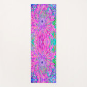 ピンクカッコいいブルーとパープルダアートリア開花 ヨガマット (正面)